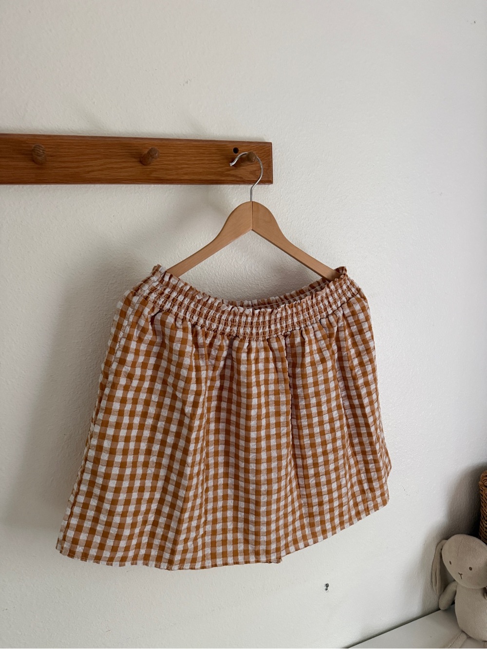 Forever 21 Tan and White Gingham Skater Skirt - Picture 2 of 5